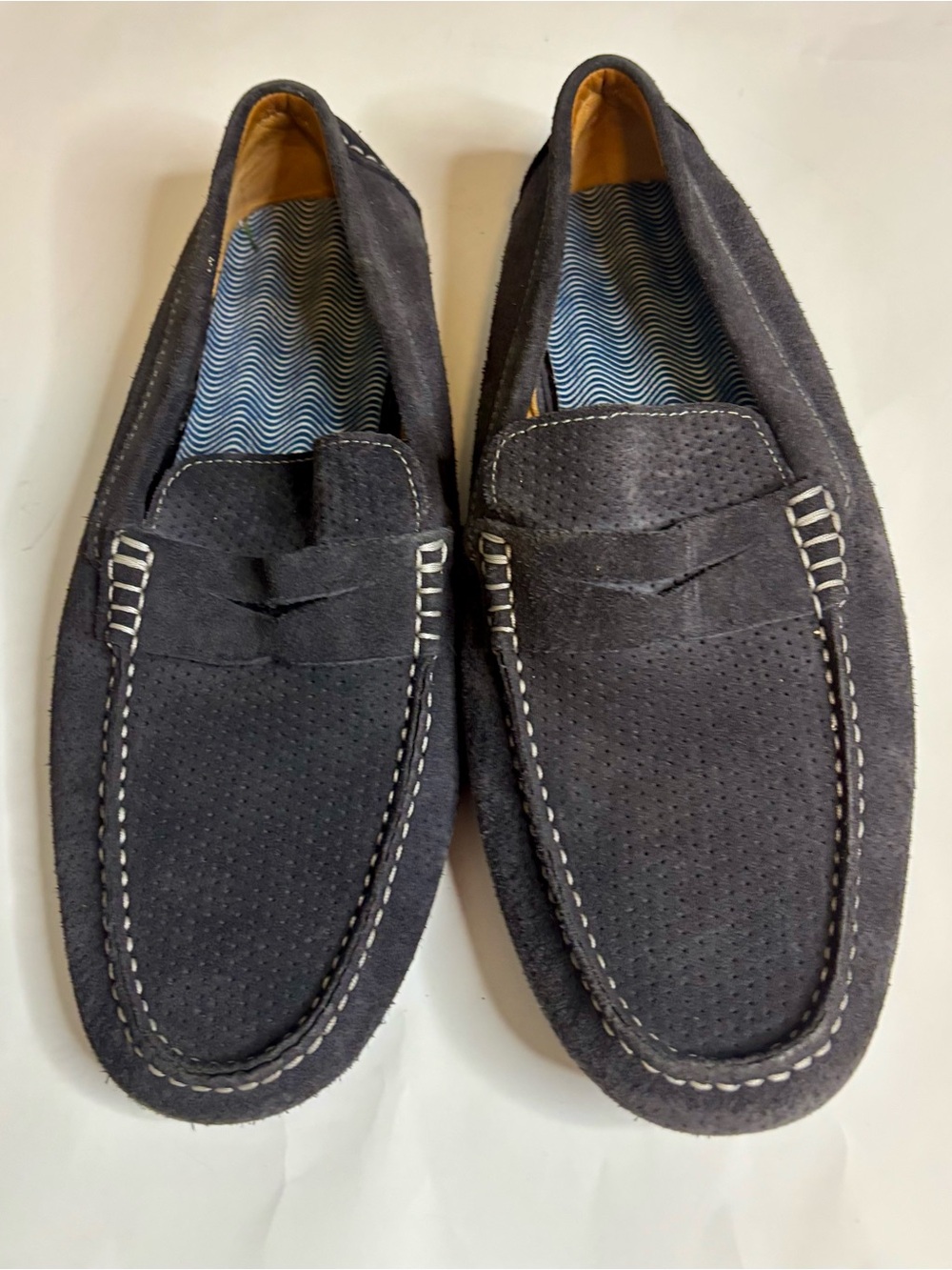 Flag Ltd Men's Suede leather Penny Loafers in Charcoal